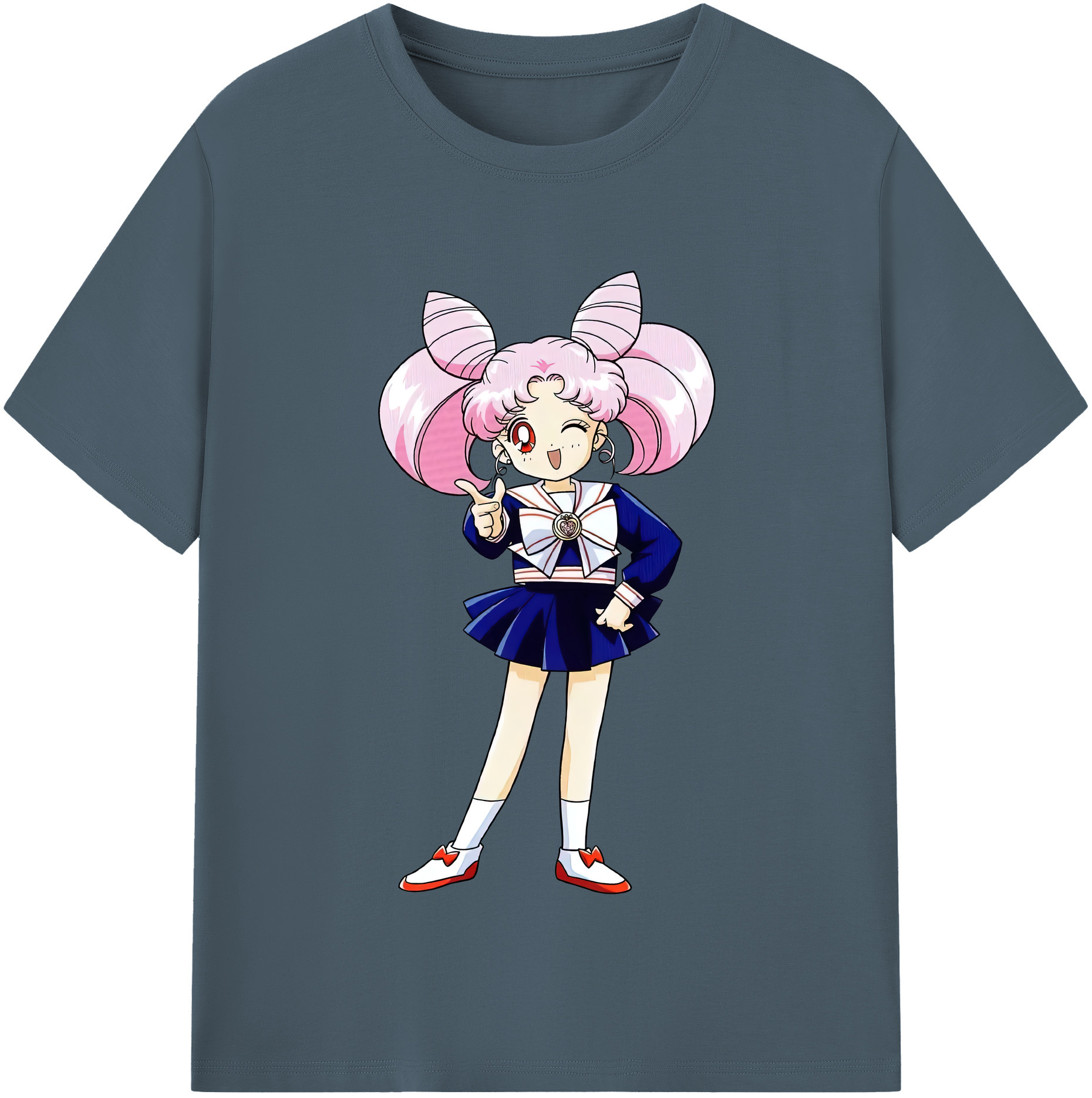 （画像用） 美少女戦士セーラームーン ちびうさ Sailor Moon Chibiusa Tsukino Usagi Small Lady Serenity 綿100％半袖Tシャツ（フロントプリント）